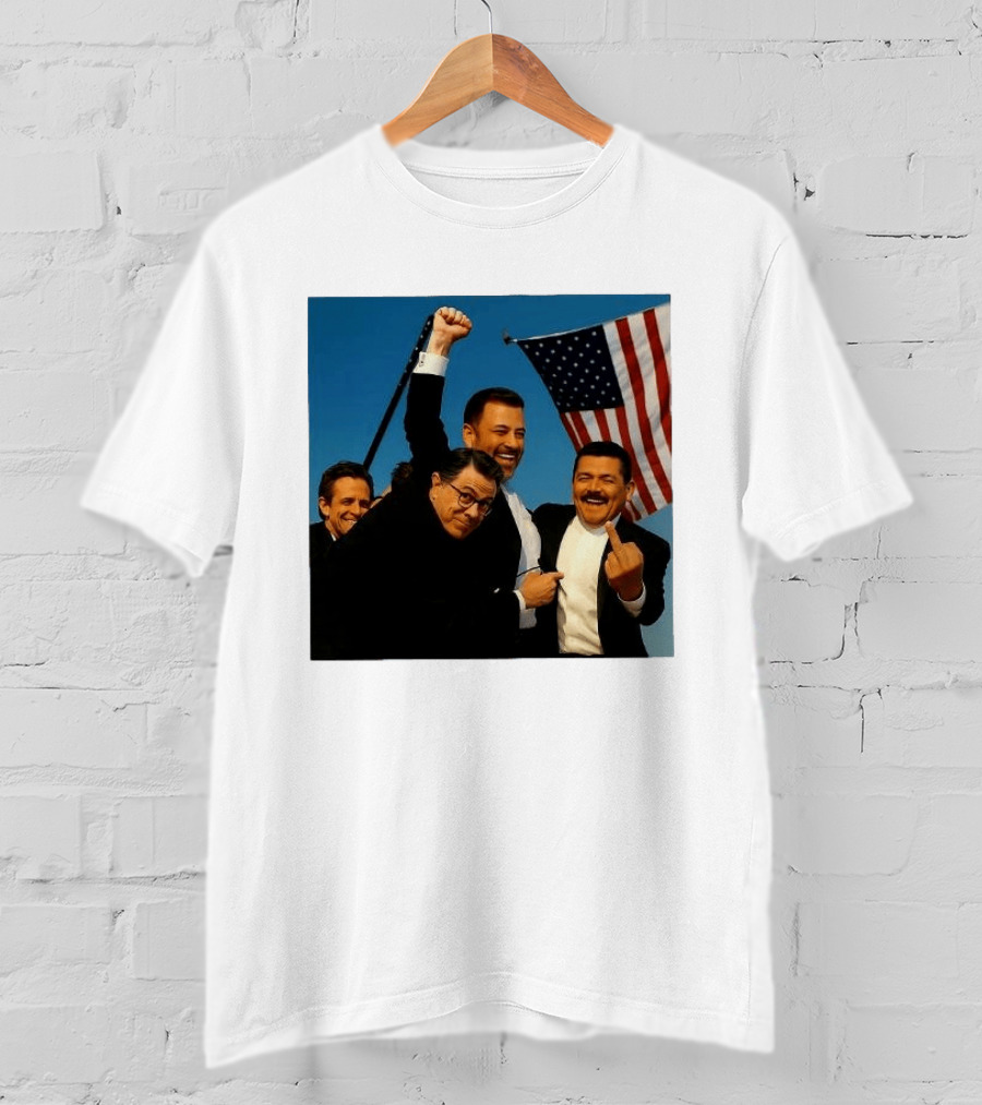 Jimmy Kimmel Stephen Colbert Seth Meyers American Flag Comedy Showdown T-Shirt