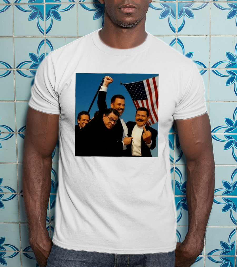 Jimmy Kimmel Stephen Colbert Seth Meyers American Flag Comedy Showdown T-Shirt