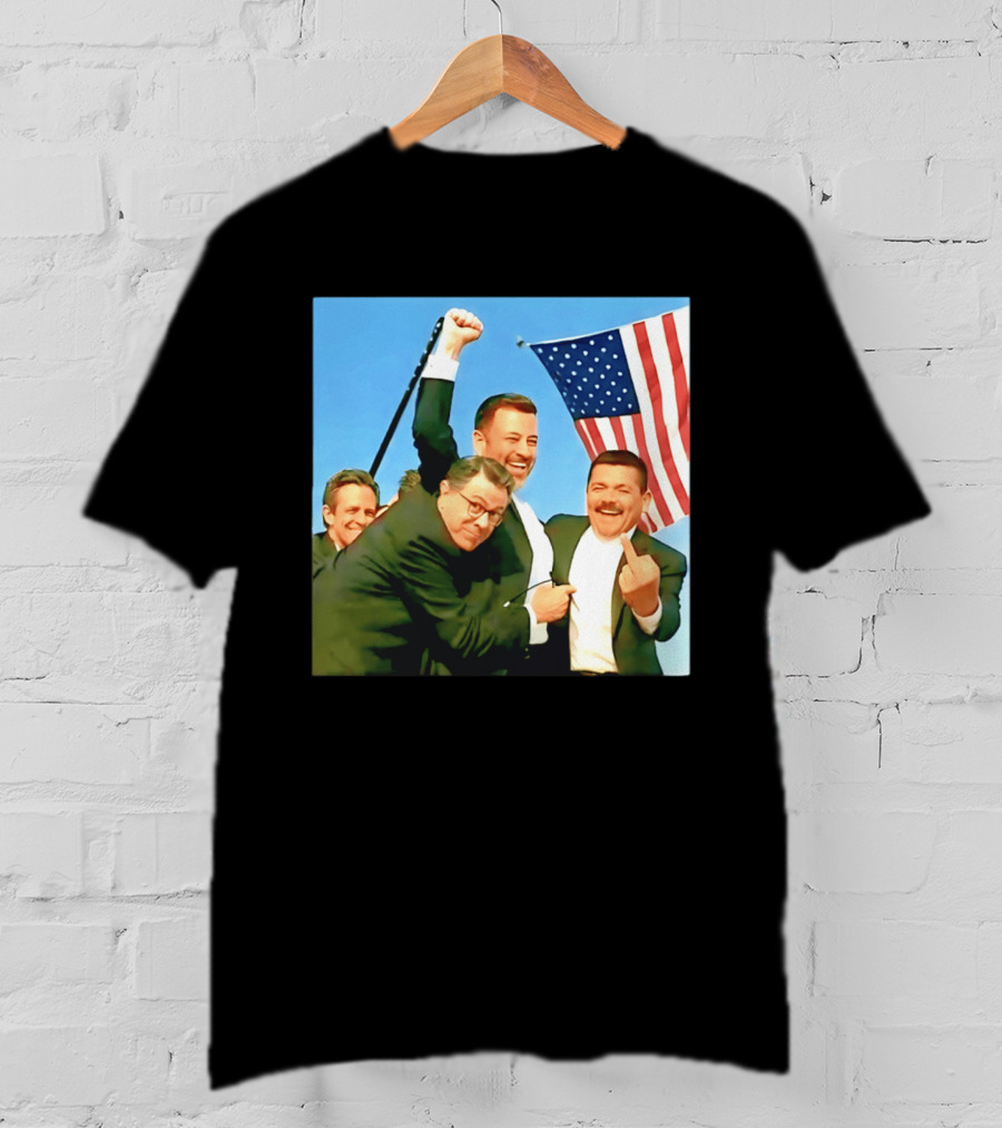 Jimmy Kimmel Meme American Flag Satire T-Shirt