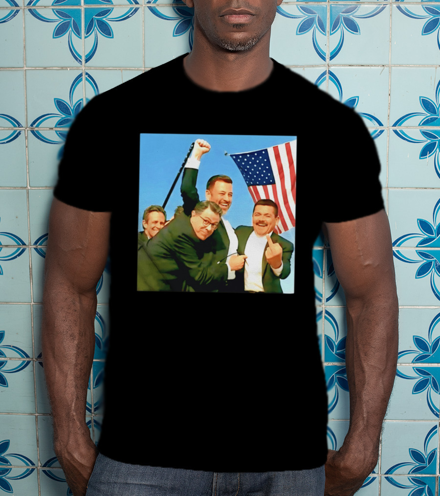 Jimmy Kimmel Meme American Flag Satire T-Shirt