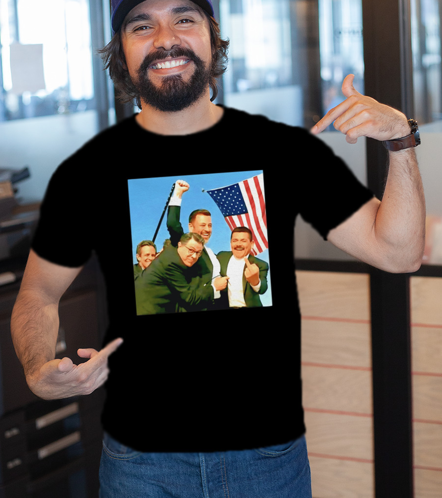 Jimmy Kimmel Meme American Flag Satire T-Shirt