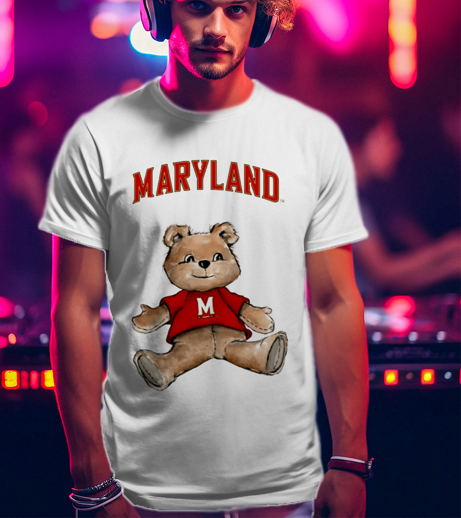 Maryland Terrapins Teddy Bear Cartoon M Sweater T-Shirt