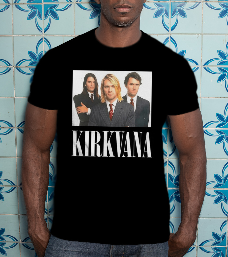 Kirkvana Charlie Kirk Nirvana Band Suits Image T-Shirt