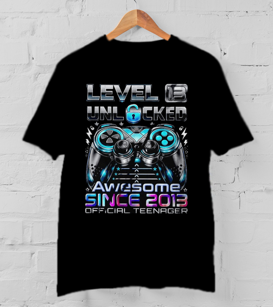 Level 13 Unlocked Awesome Since 2013 Official Teenager T-Shirt