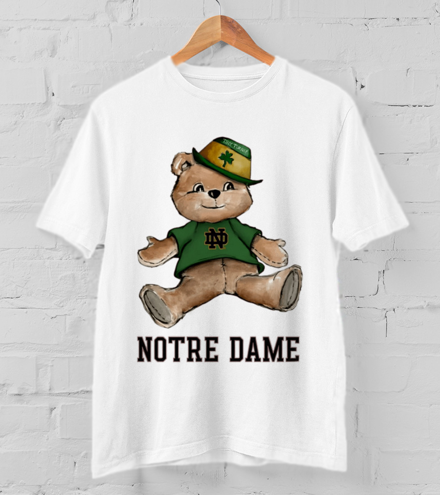Notre Dame Fighting Irish Teddy Bear ND Logo Hat T-Shirt