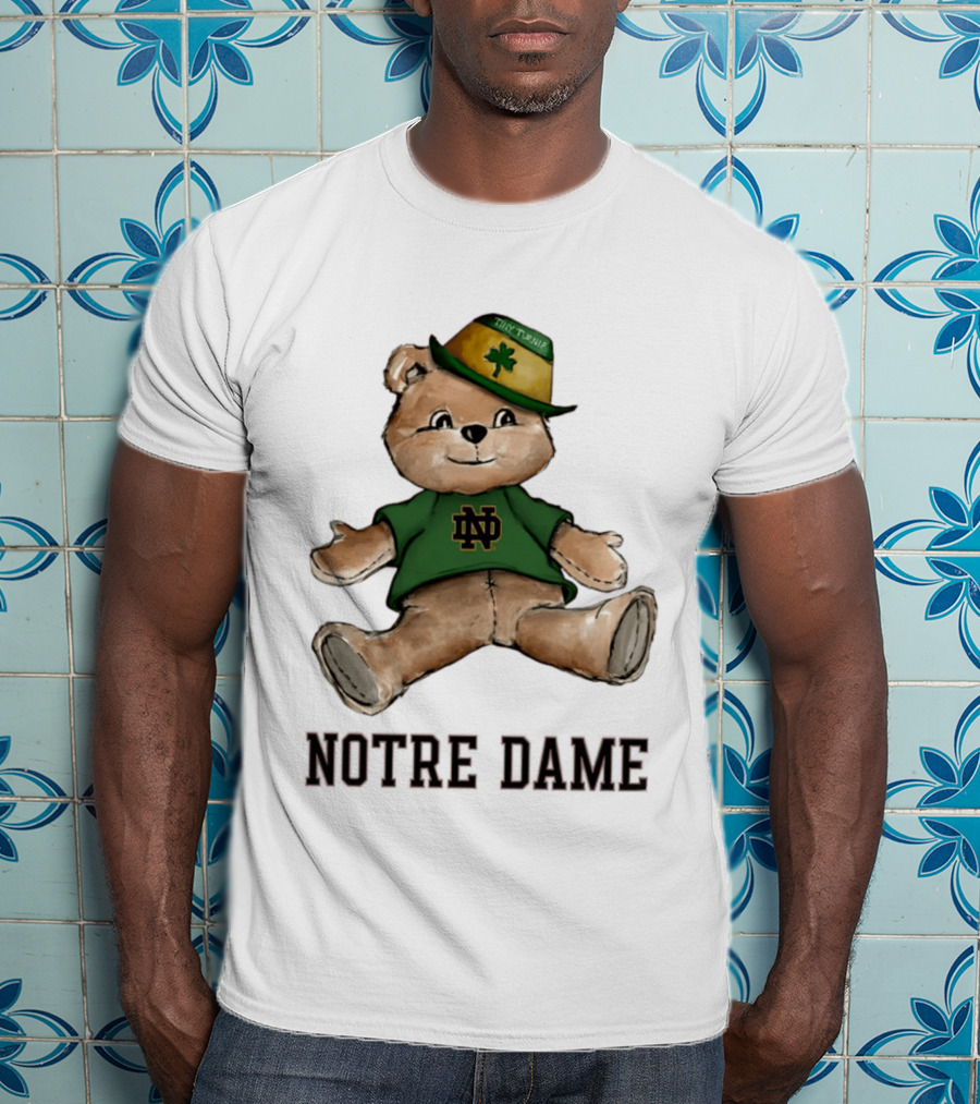 Notre Dame Fighting Irish Teddy Bear ND Logo Hat T-Shirt