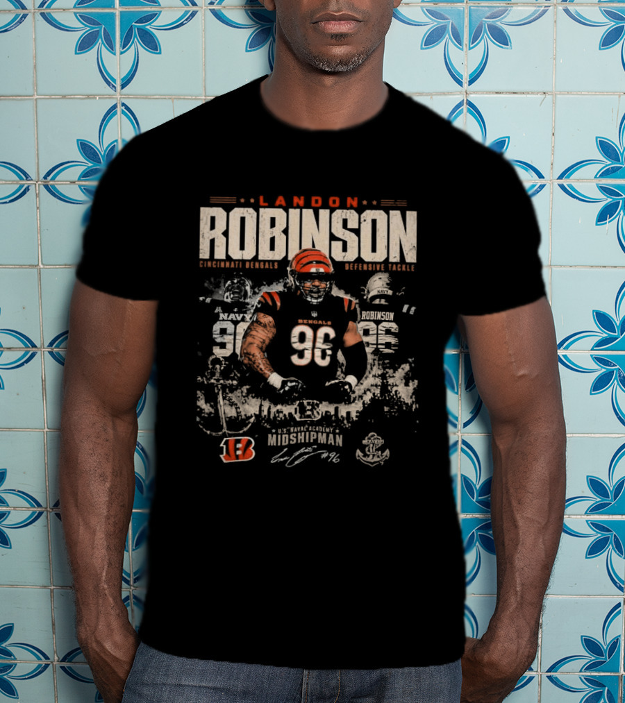 Bengals Midshipman Landon Robinson #96 Football T-Shirt