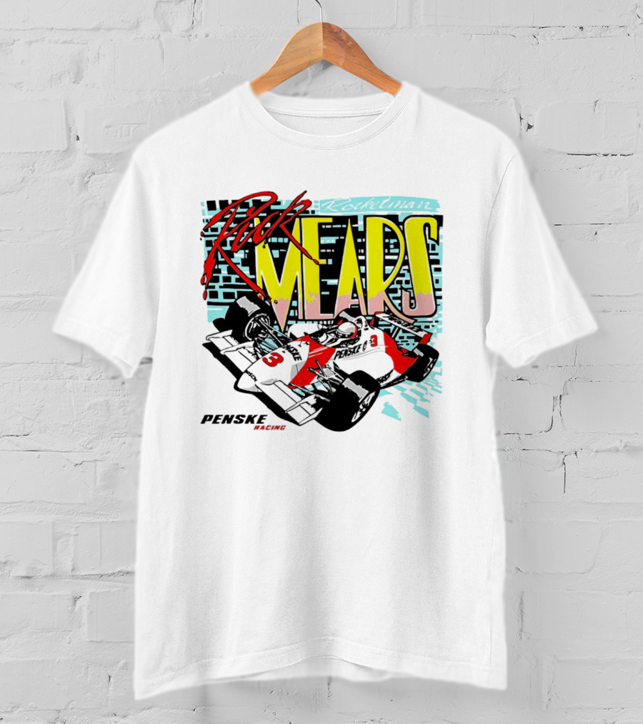 Rick Mears 90s Neon Penske Racing Car Number 3 And 5 T-Shirt