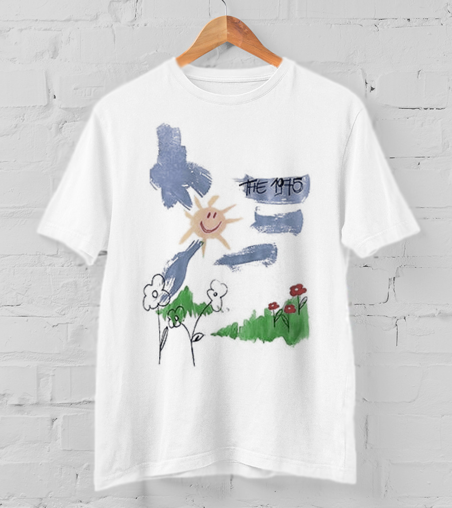 The 1975 Doodle Happy Sun And Flowers T-Shirt