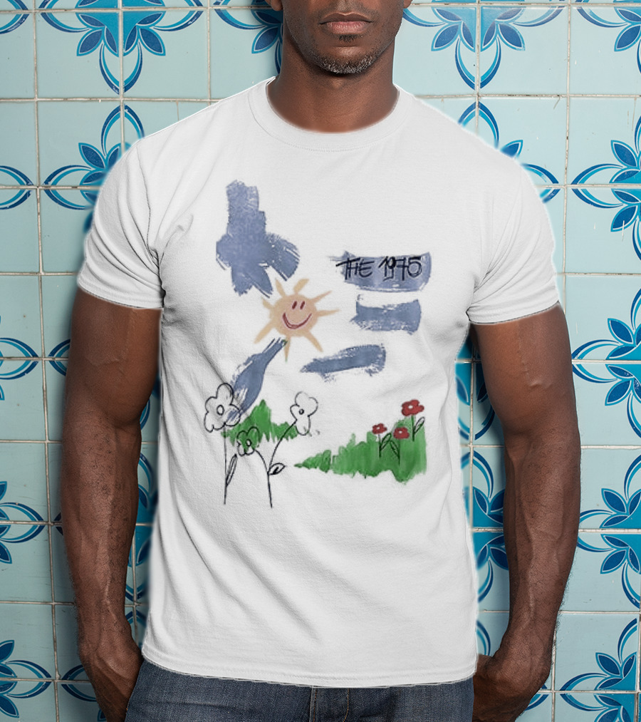 The 1975 Doodle Happy Sun And Flowers T-Shirt
