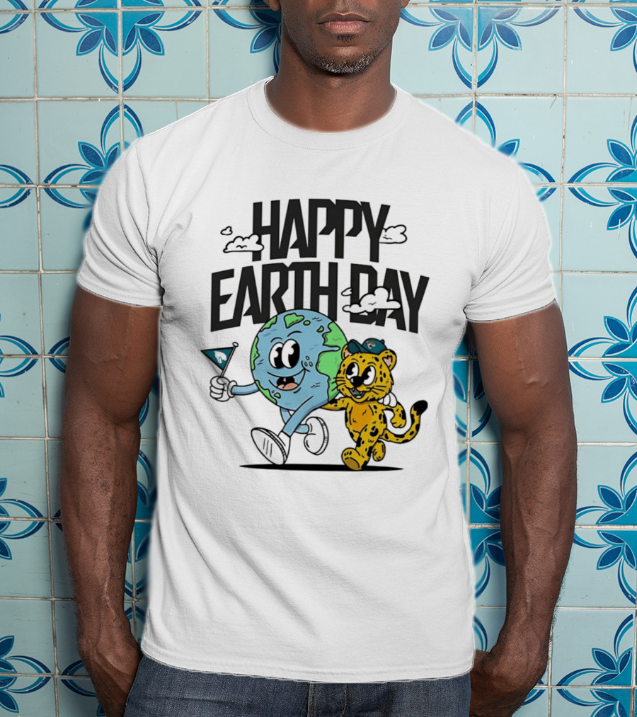 Jacksonville Jaguars Happy Earth Day Celebration With Earth And Jaguar T-Shirt