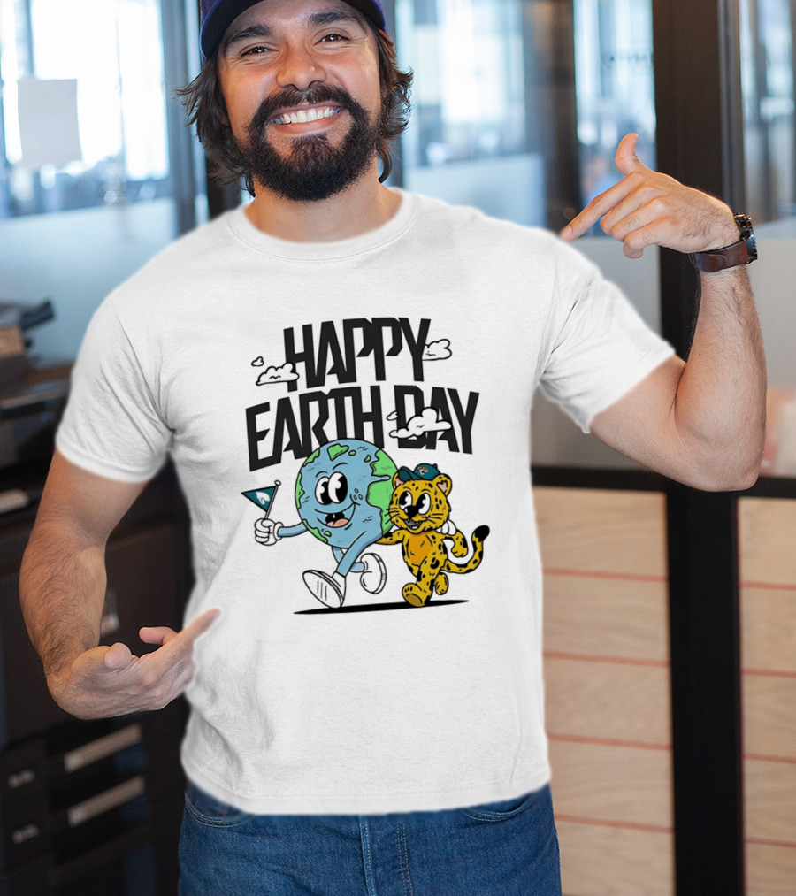 Jacksonville Jaguars Happy Earth Day Celebration With Earth And Jaguar T-Shirt