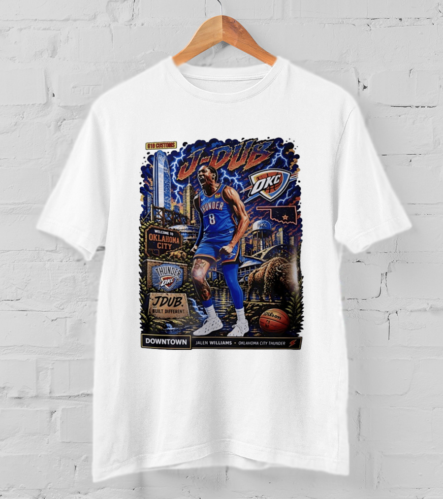 J Dub Oklahoma City Thunder Jalen Williams Downtown Comic OKC Basketball T-Shirt