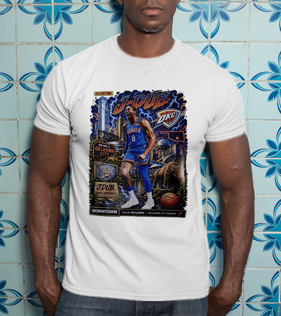 J Dub Oklahoma City Thunder Jalen Williams Downtown Comic OKC Basketball T-Shirt