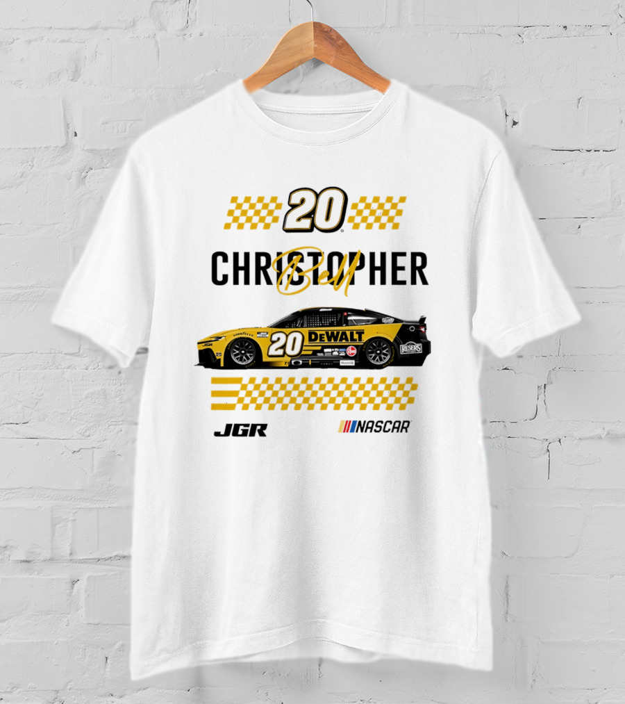 Christopher Bell 20 Dewalt Nascar Autographed JGR Racing T-Shirt