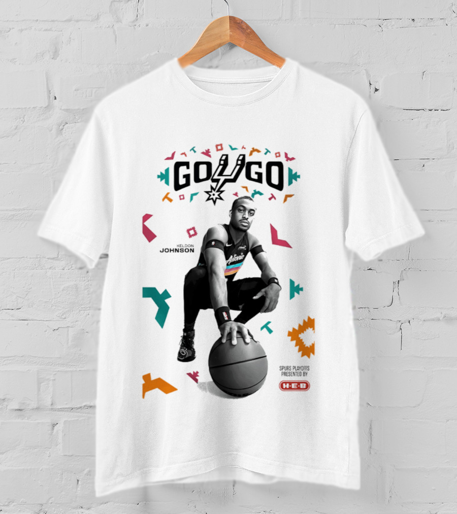 Keldon Johnson San Antonio Spurs Go Go Player Spurs Players Presented By HEB T-Shirt