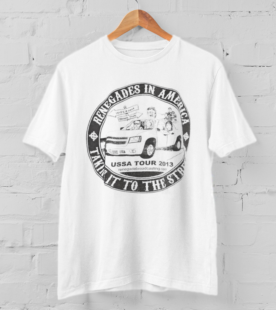 Renegades In America With American Flag And Rider Taking It To The Streets T-Shirt