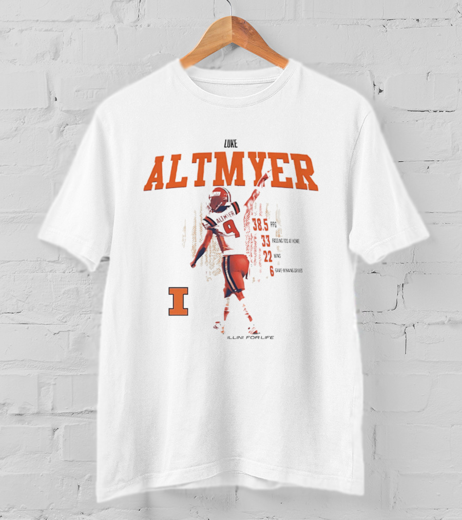 Luke Altmyer Passing Stats Illini For Life Illinois Fighting Illini T-Shirt