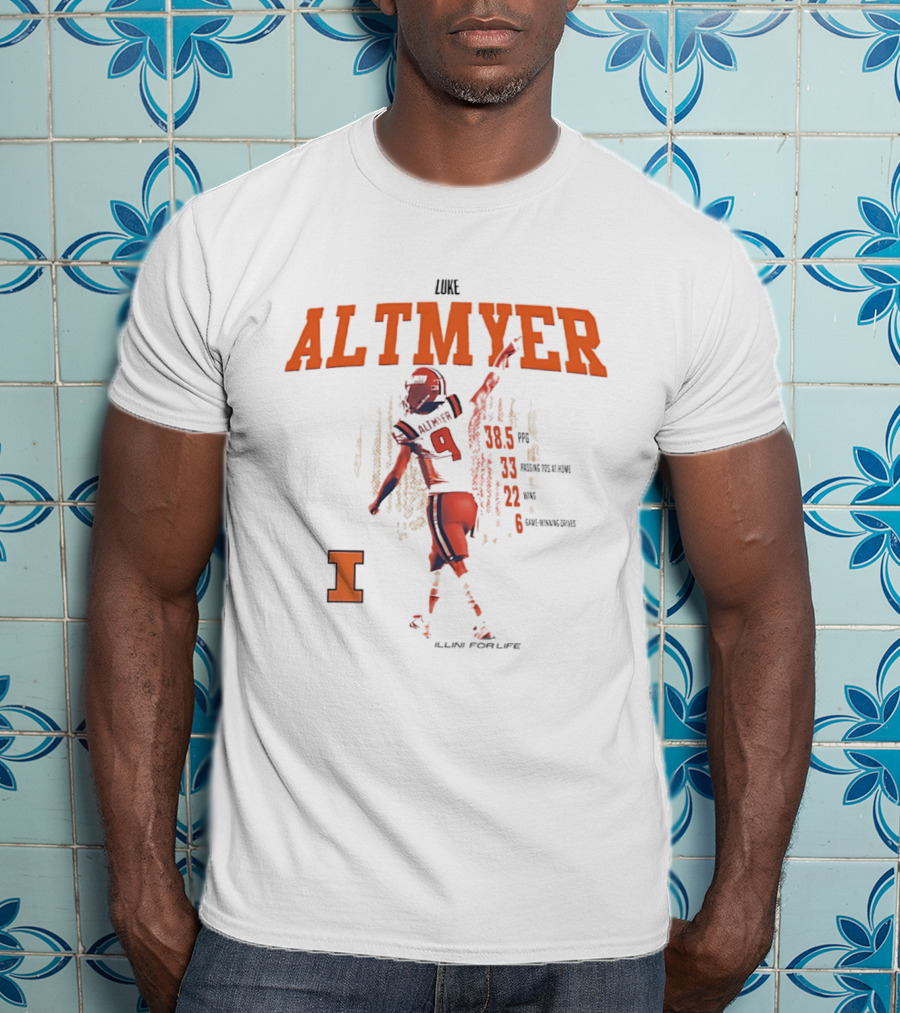 Luke Altmyer Passing Stats Illini For Life Illinois Fighting Illini T-Shirt