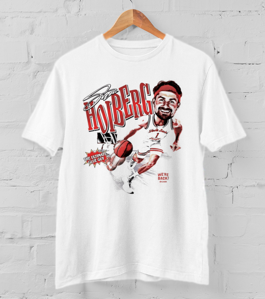 Sam Hoiberg Nebraska Cornhuskers Basketball Player Dribbling T-Shirt