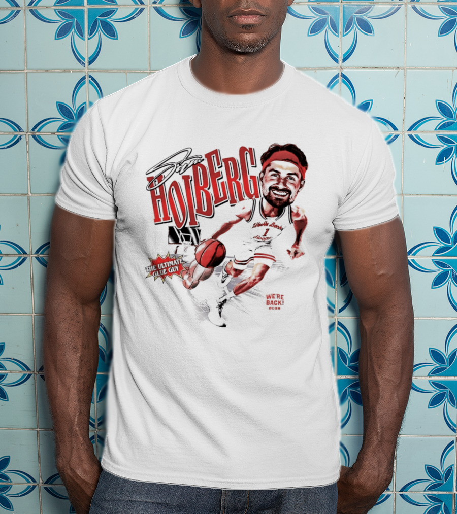 Sam Hoiberg Nebraska Cornhuskers Basketball Player Dribbling T-Shirt