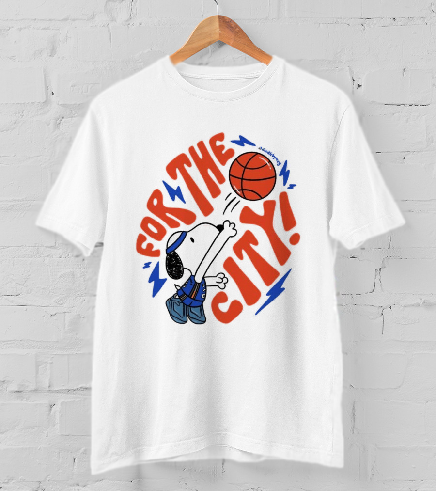 Snoopy For The City Oklahoma City Thunder Basketball T-Shirt