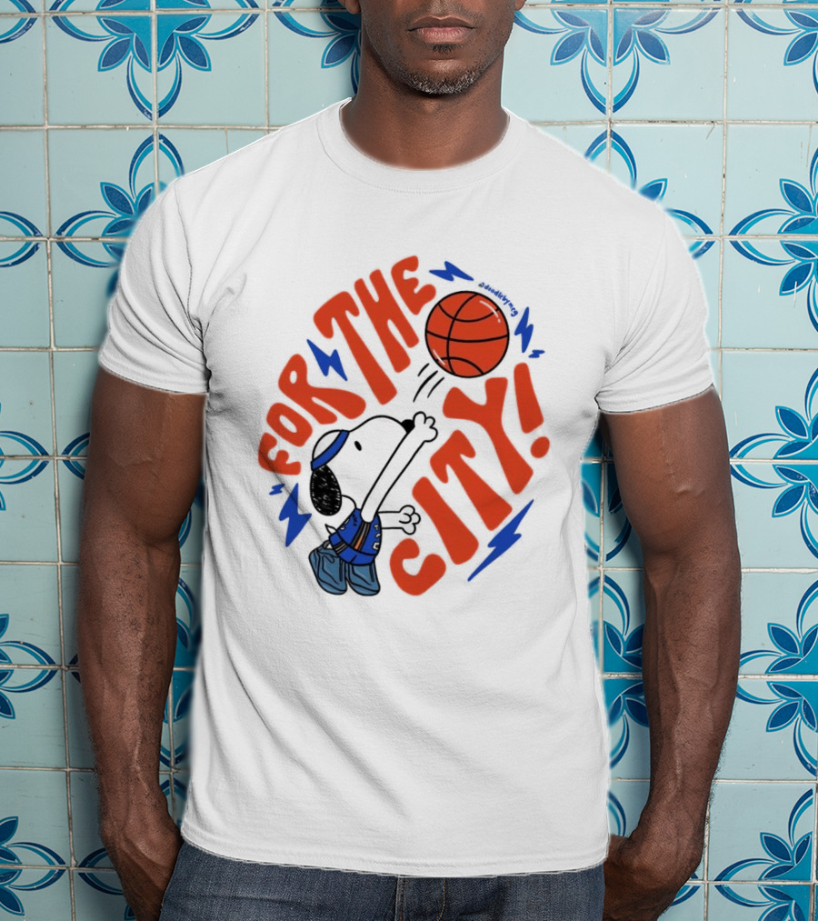 Snoopy For The City Oklahoma City Thunder Basketball T-Shirt