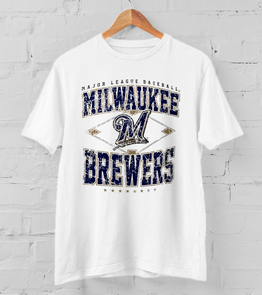 Milwaukee Brewers Major League Baseball Cooperstown M Diamond T-Shirt