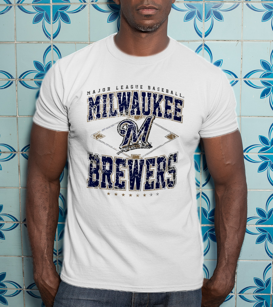 Milwaukee Brewers Major League Baseball Cooperstown M Diamond T-Shirt