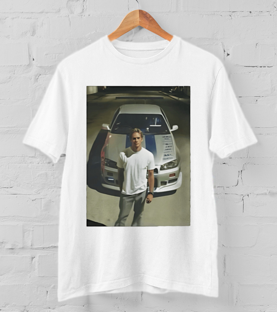 Paul Walker Nissan Skyline GT R R34 Fast And Furious Iconic Movie Car Scene T-Shirt