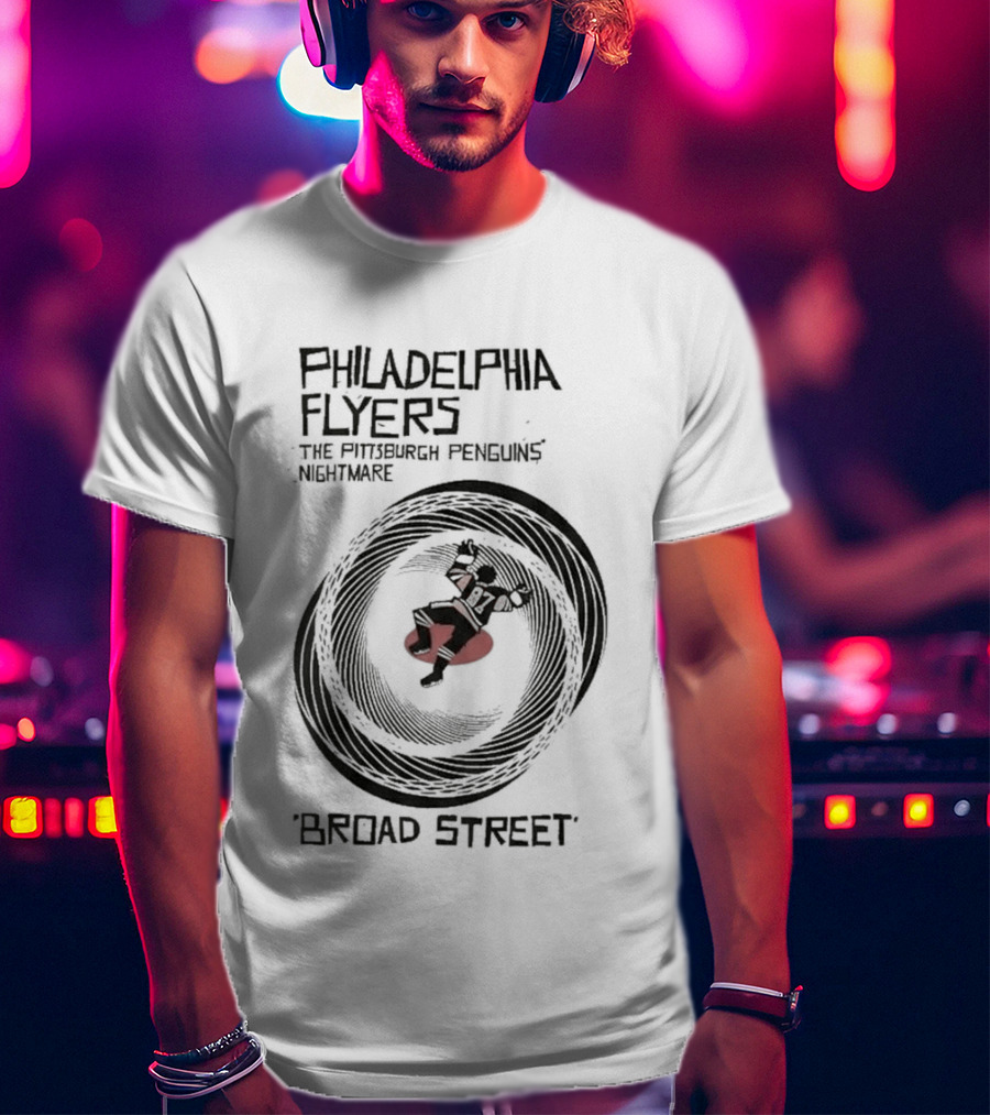 Philadelphia Flyers Pittsburgh Penguins Nightmare Broad Street Vertigo T-Shirt