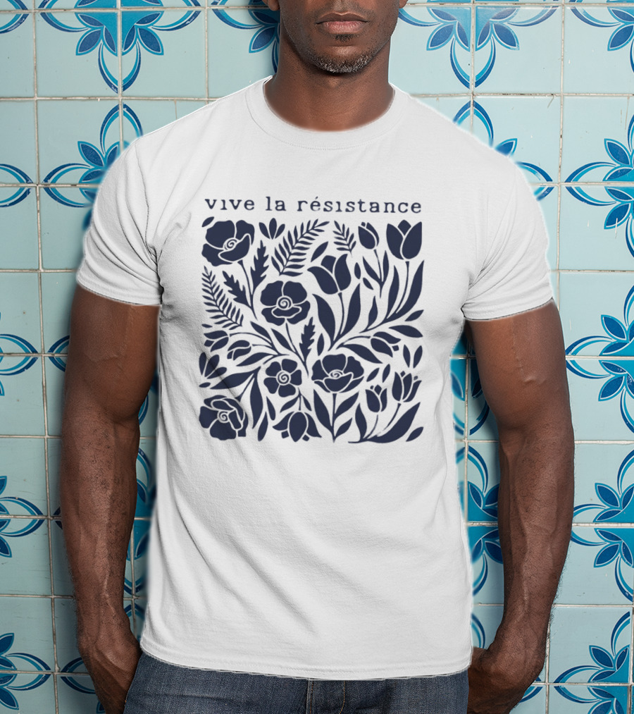 Vive La Résistance Floral Botanical Print T-Shirt