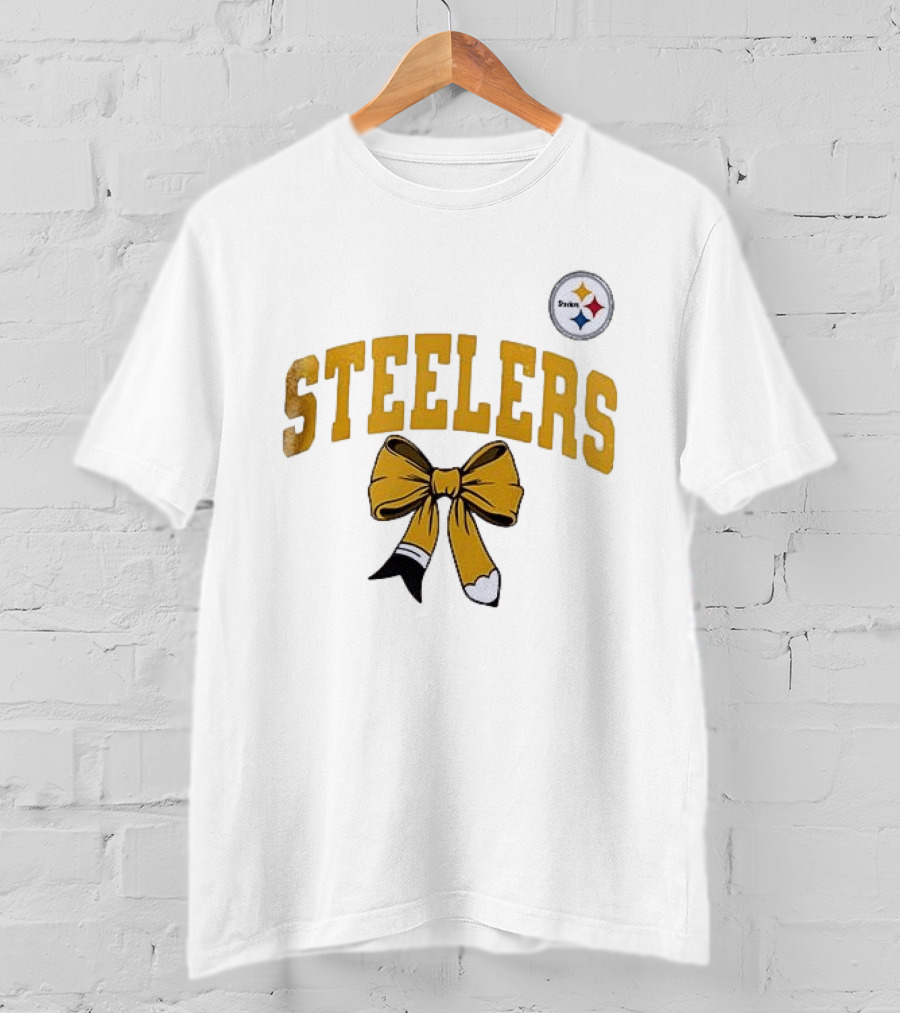 Pittsburgh Steelers Retired Teacher Love Bow T-Shirt