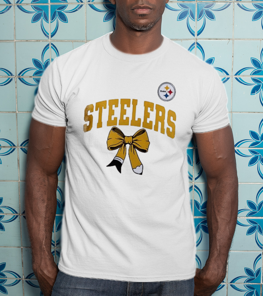 Pittsburgh Steelers Retired Teacher Love Bow T-Shirt