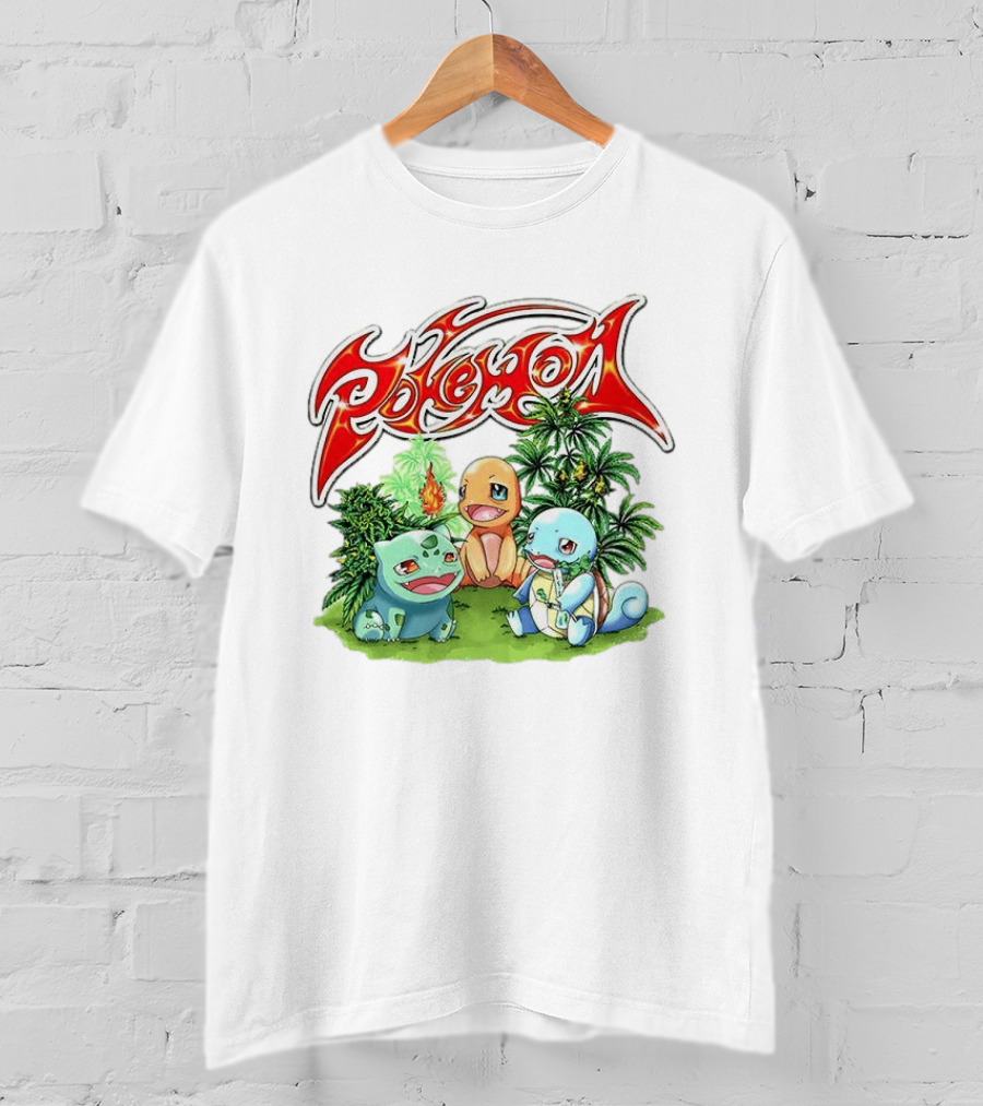 Pokémon Bulbasaur Charmander Squirtle Cannabis T-Shirt