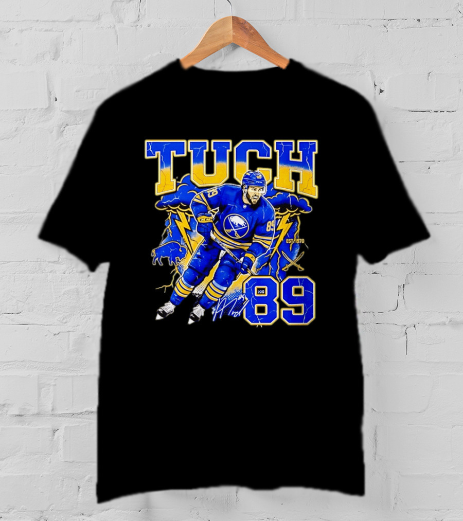 Alex Tuch 89 Buffalo Sabres NHL Lightning 2026 Ice Hockey Player T-Shirt