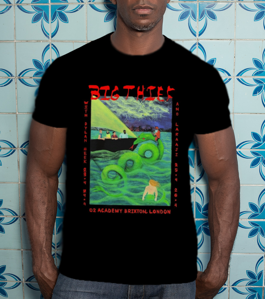 Big Thief Apr 23 2026 London Tour With Sea Serpent And Boat Scene T-Shirt