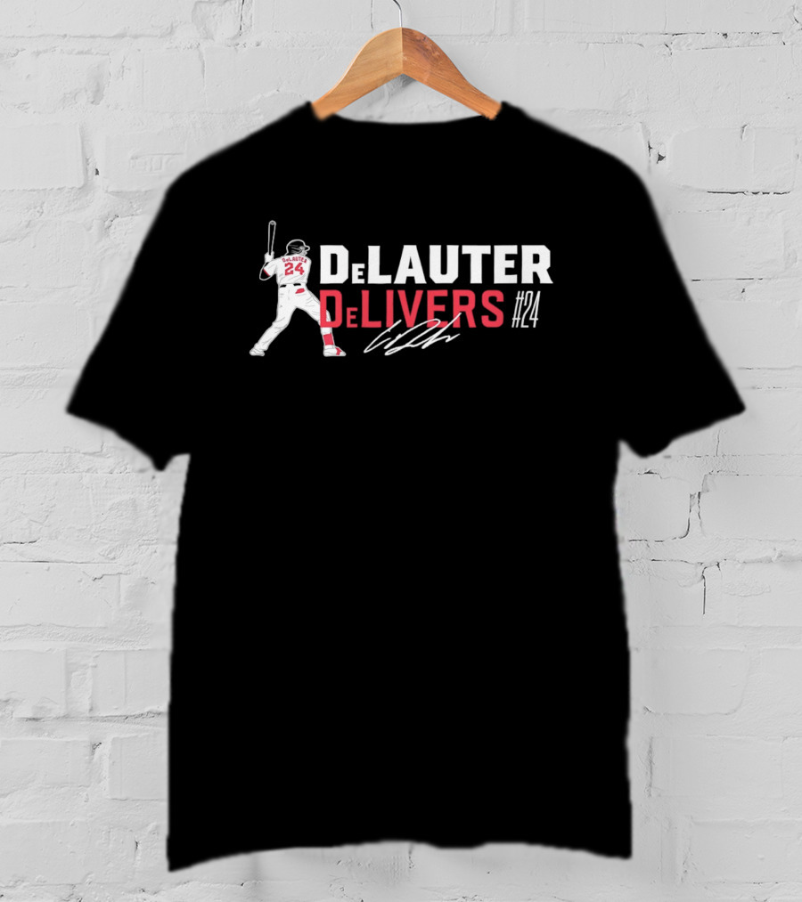 DeLauter Delivers 24 Cleveland Guardians Swing T-Shirt
