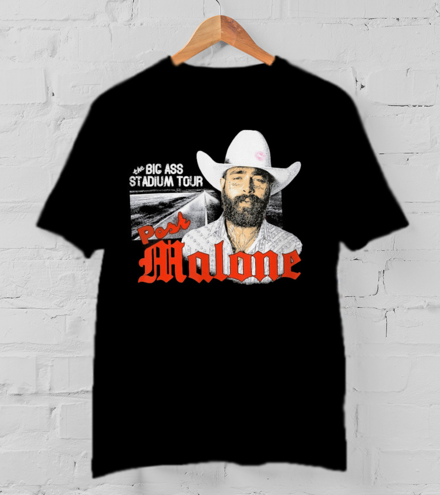 Post Malone Big Ass Stadium Tour Cowboy Hat Tattoo T-Shirt