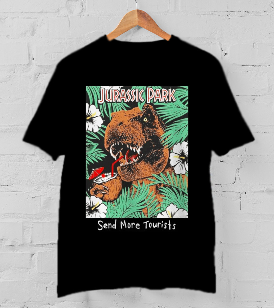 Jurassic Park Send More Tourists Rex Tropical Drink Scene T-Shirt