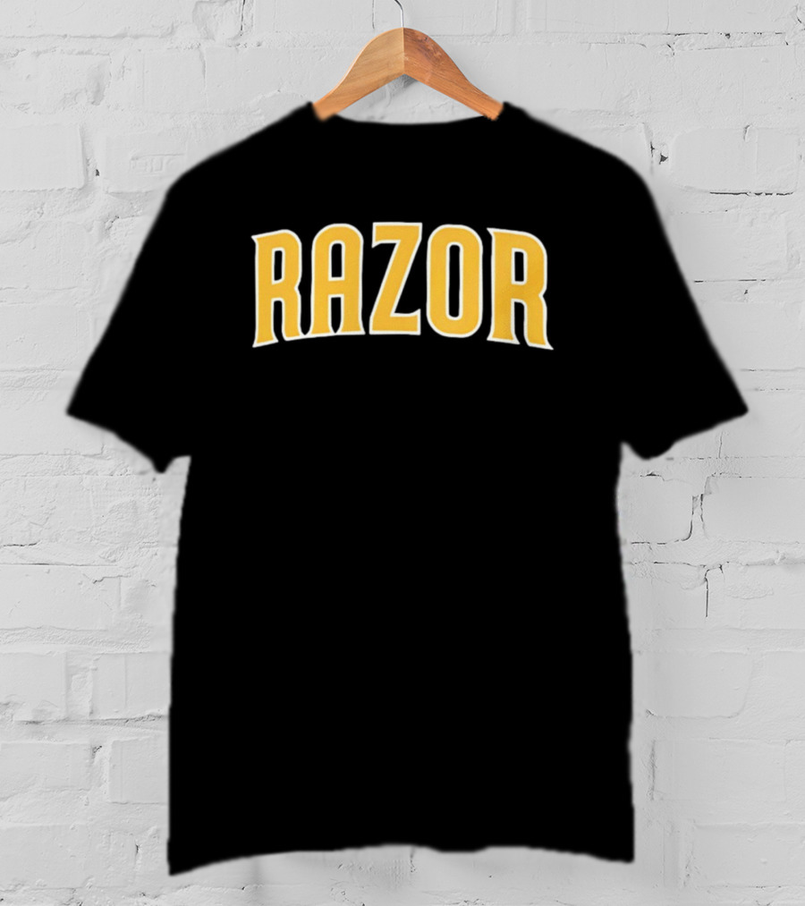 Razor Shines Montreal Expos MLB Yellow Retro Font T-Shirt