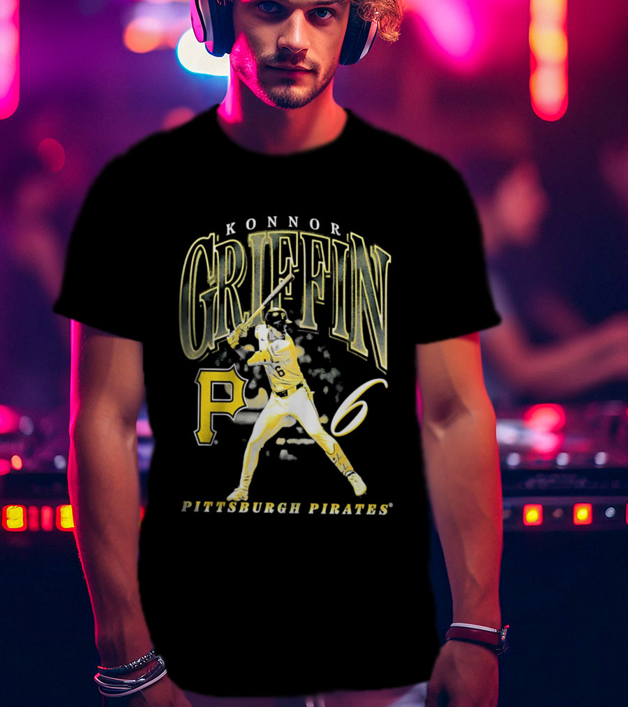 Konnor Griffin 6 Pittsburgh Pirates Baseball Swing Iconic P T-Shirt