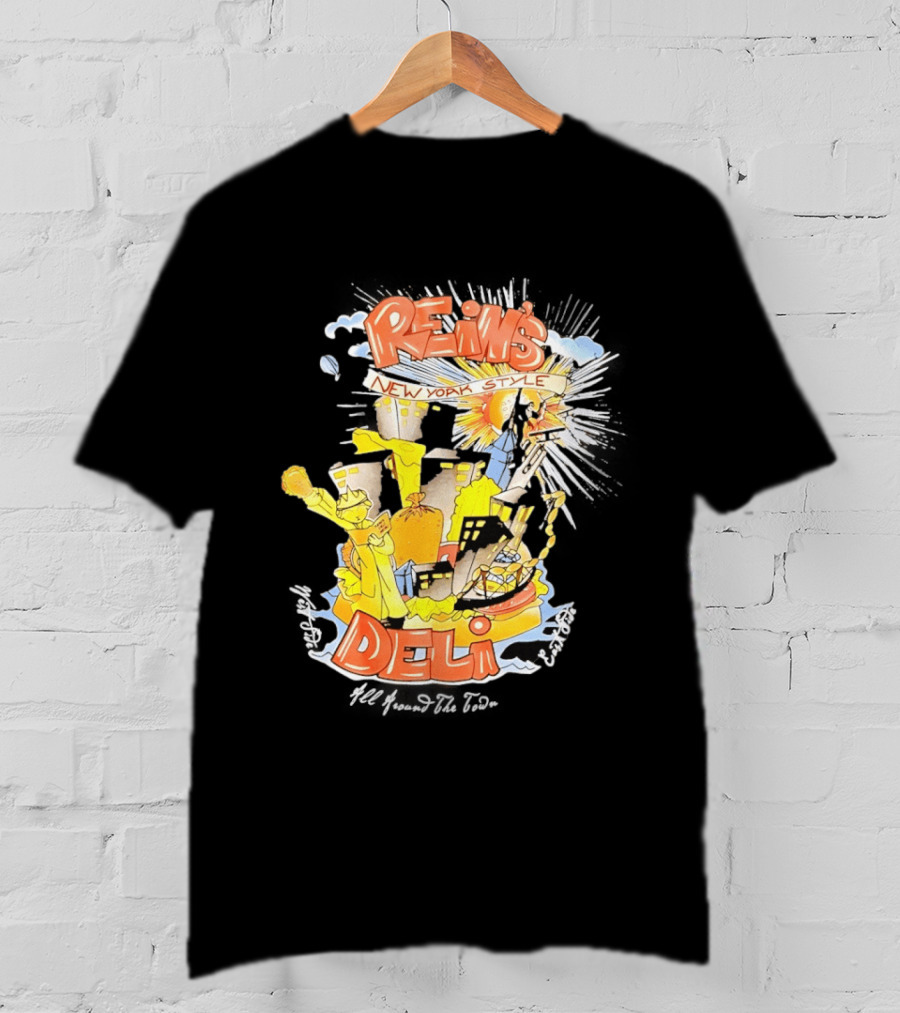 Rein's New York Style Deli Statue Of Liberty Cityscape Explosion T-Shirt