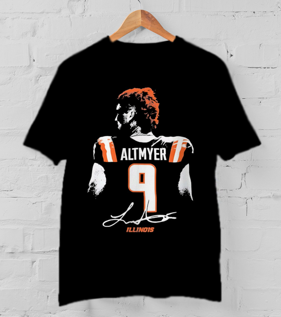 Luke Altmyer 9 Illinois Fighting Illini Football Player T-Shirt