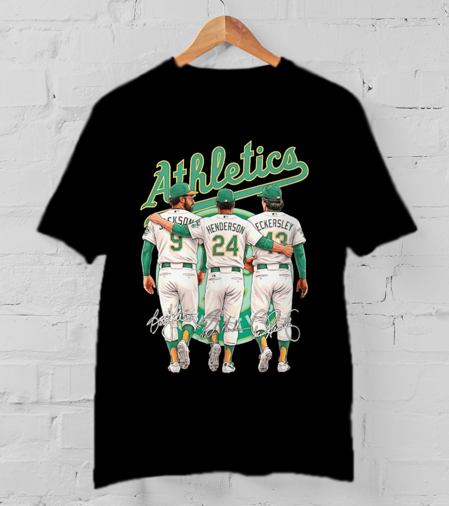 Rickey Henderson Reggie Jackson Dennis Eckersley Oakland Athletics Legends T-Shirt
