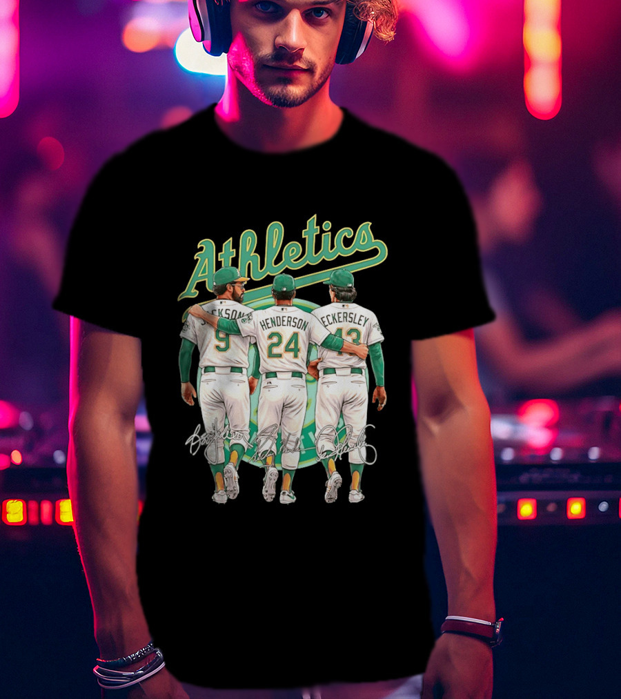 Rickey Henderson Reggie Jackson Dennis Eckersley Oakland Athletics Legends T-Shirt