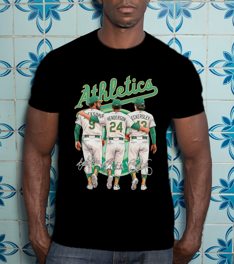 Rickey Henderson Reggie Jackson Dennis Eckersley Oakland Athletics Legends T-Shirt
