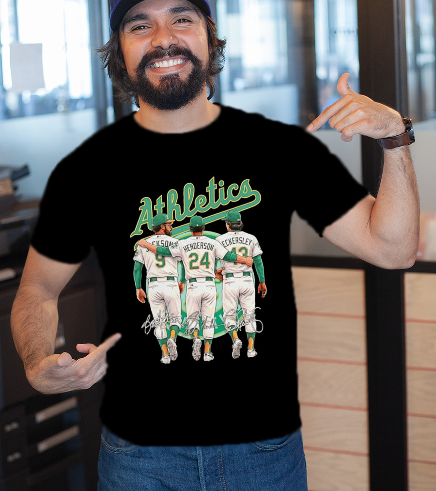 Rickey Henderson Reggie Jackson Dennis Eckersley Oakland Athletics Legends T-Shirt