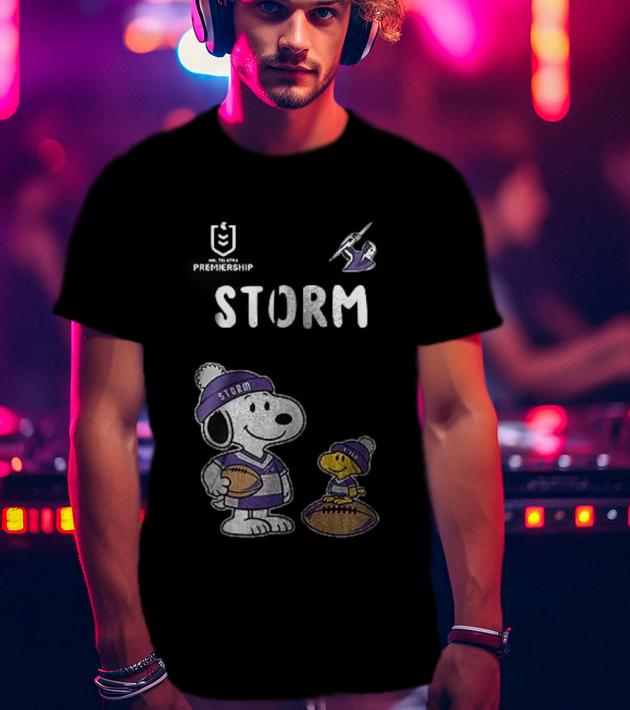 Melbourne Storm Peanuts Collaboration Snoopy Football Team Loyalty T-Shirt