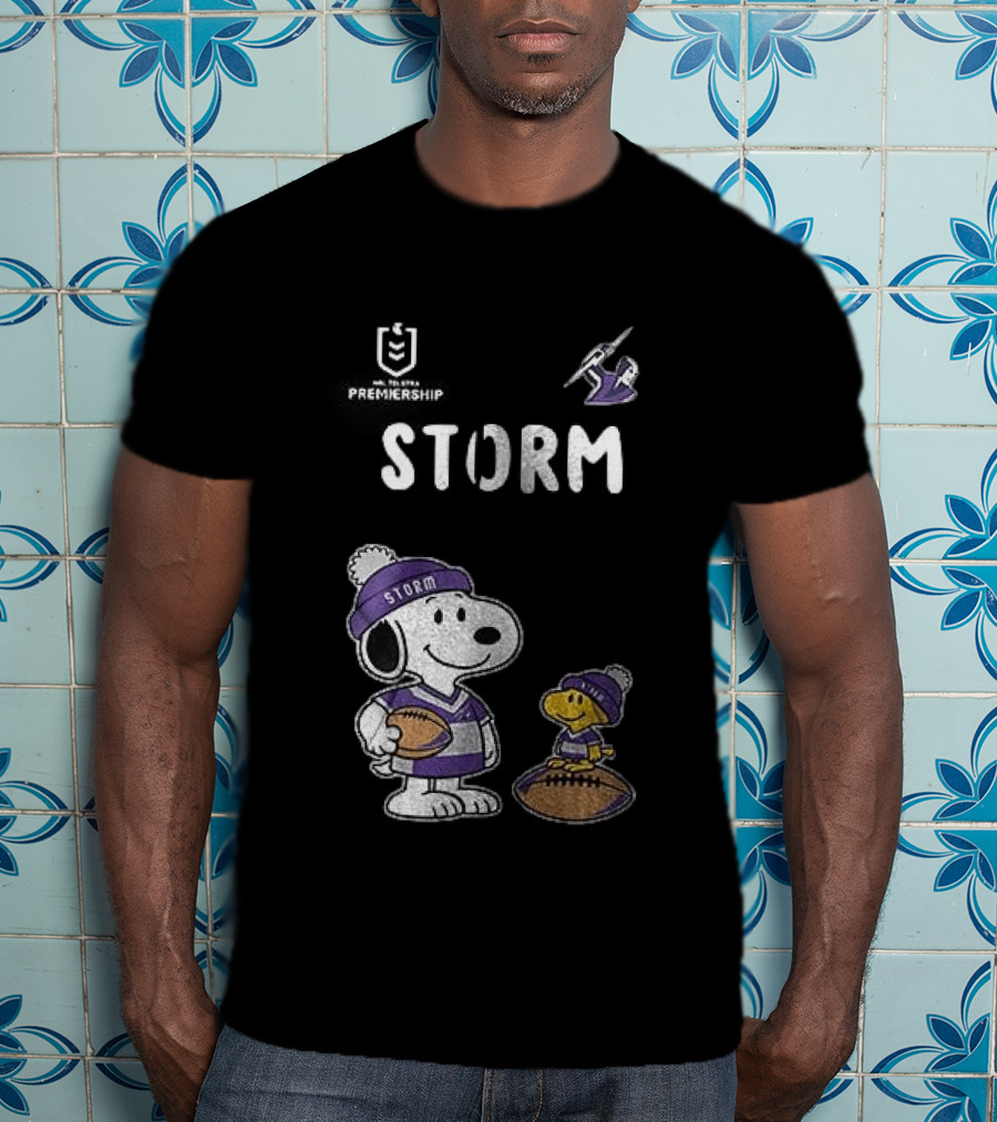 Melbourne Storm Peanuts Collaboration Snoopy Football Team Loyalty T-Shirt